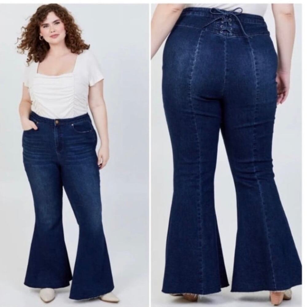 Arula Jeans Womens 20 High Rise Flare Raw Hem Bareback‎ Boho Festival 70s Y2K